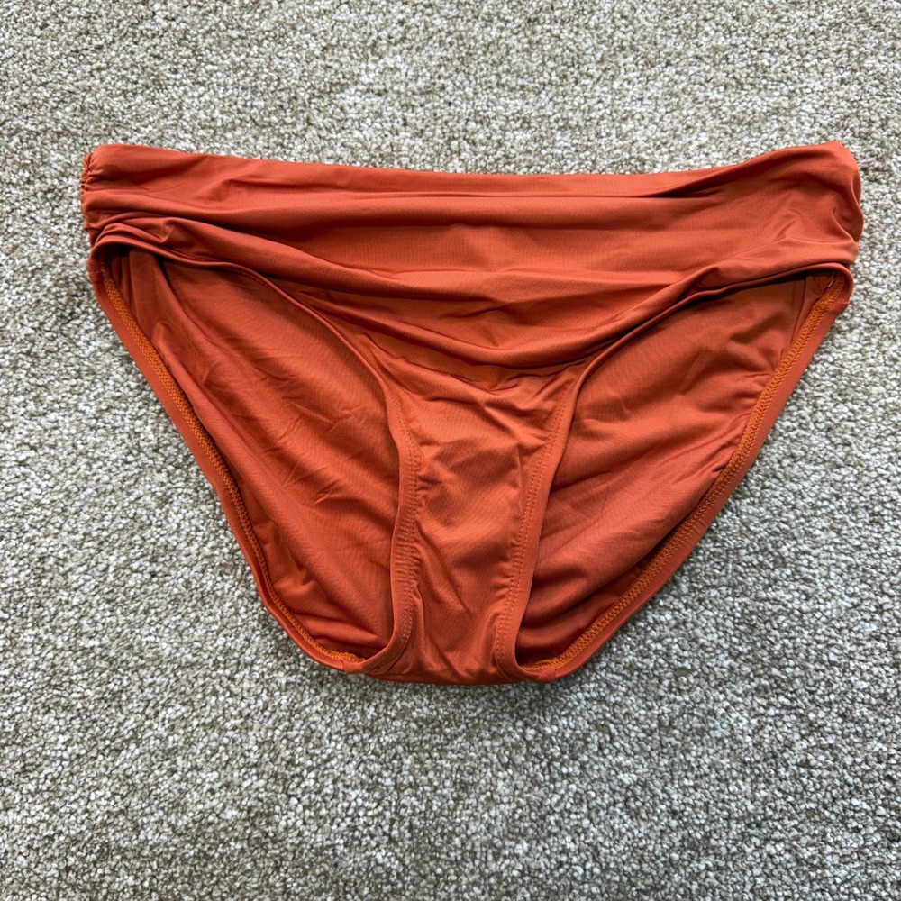 Kenneth Cole New York Cinnamon Orange Fold Over Bikini Bottom Small NEW Swim
